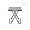 Axel Grey Gunmetal End Table with Smoke Glass- 2 Parts