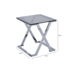 Axel Grey Gunmetal End Table with Smoke Glass- 2 Parts