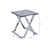Axel Grey Gunmetal End Table with Smoke Glass- 2 Parts