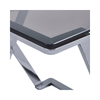 Axel Grey Gunmetal End Table with Smoke Glass- 2 Parts