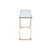 Axel Gold Metal Console Table with Clear Glass- 2 Parts