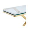 Axel Gold Metal Console Table with Clear Glass- 2 Parts