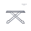 Axel Grey Gunmetal Console Table with Smoke Glass- 2 Parts