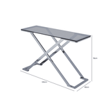 Axel Grey Gunmetal Console Table with Smoke Glass- 2 Parts