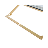 Axel Gold Metal Coffee Table with Clear Glass- 2 Parts