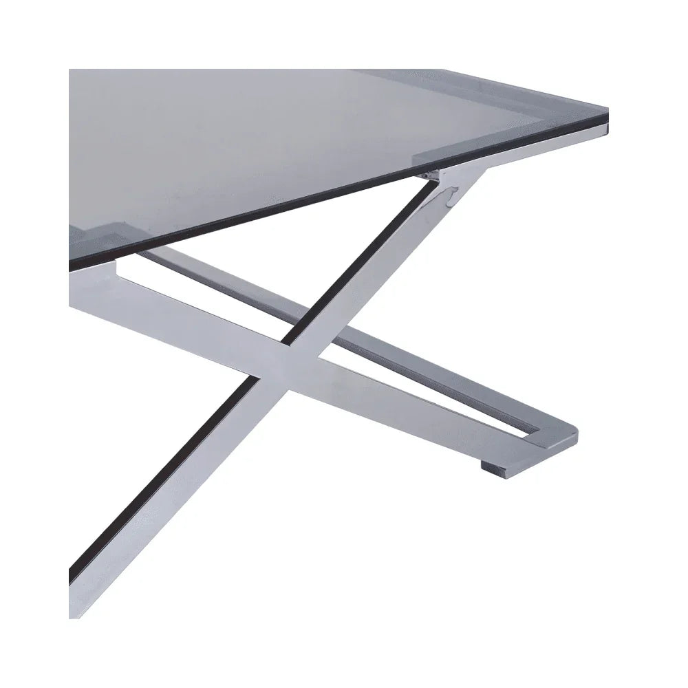 Axel Grey Gunmetal Coffee Table with Smoke Glass- 2 Parts