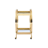 96cm Gold Metal and Clear Glass Drinks Trolley- 2Parts