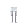 Aamari Grey Gunmetal Console Table with White Faux Marble Glass Top-KD