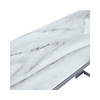 Aamari Grey Gunmetal Console Table with White Faux Marble Glass Top-KD