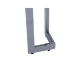 Aamari Grey Gunmetal End Table with White Faux Marble Glass Top-KD