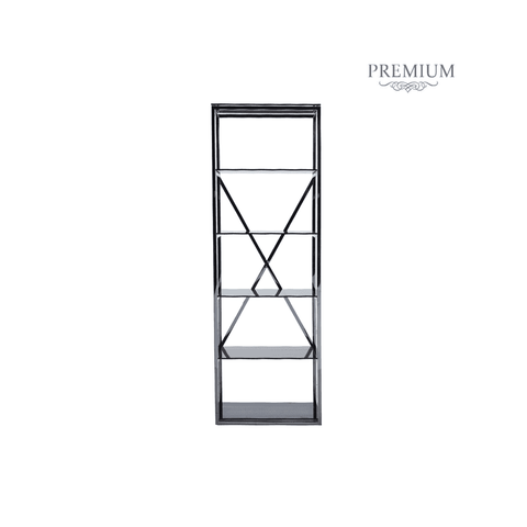 Axel 5-Tier Grey Gunmetal with Smoke Glass Display Unit - 2 Parts
