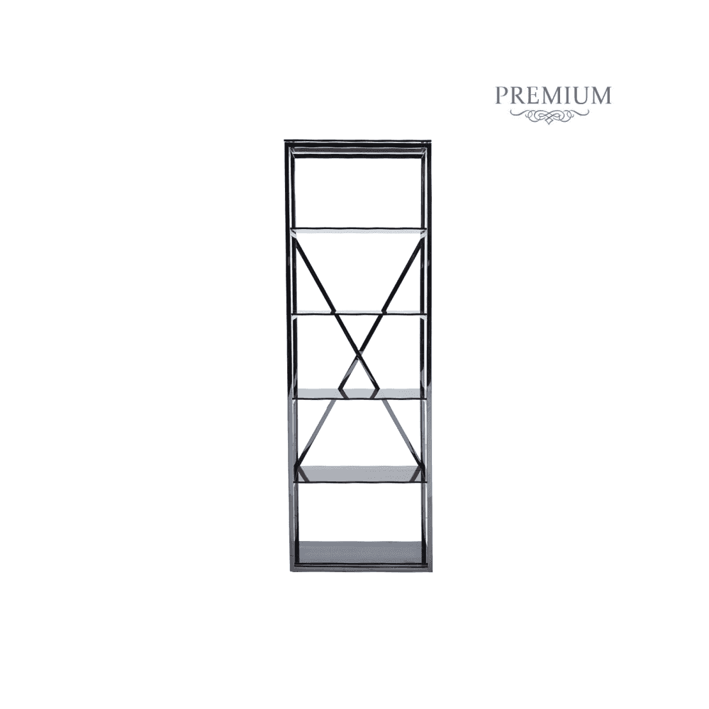 Axel 5-Tier Grey Gunmetal with Smoke Glass Display Unit - 2 Parts