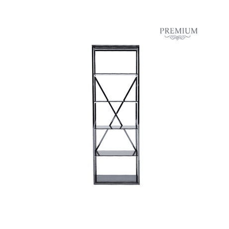Axel 5-Tier Grey Gunmetal with Smoke Glass Display Unit - 2 Parts