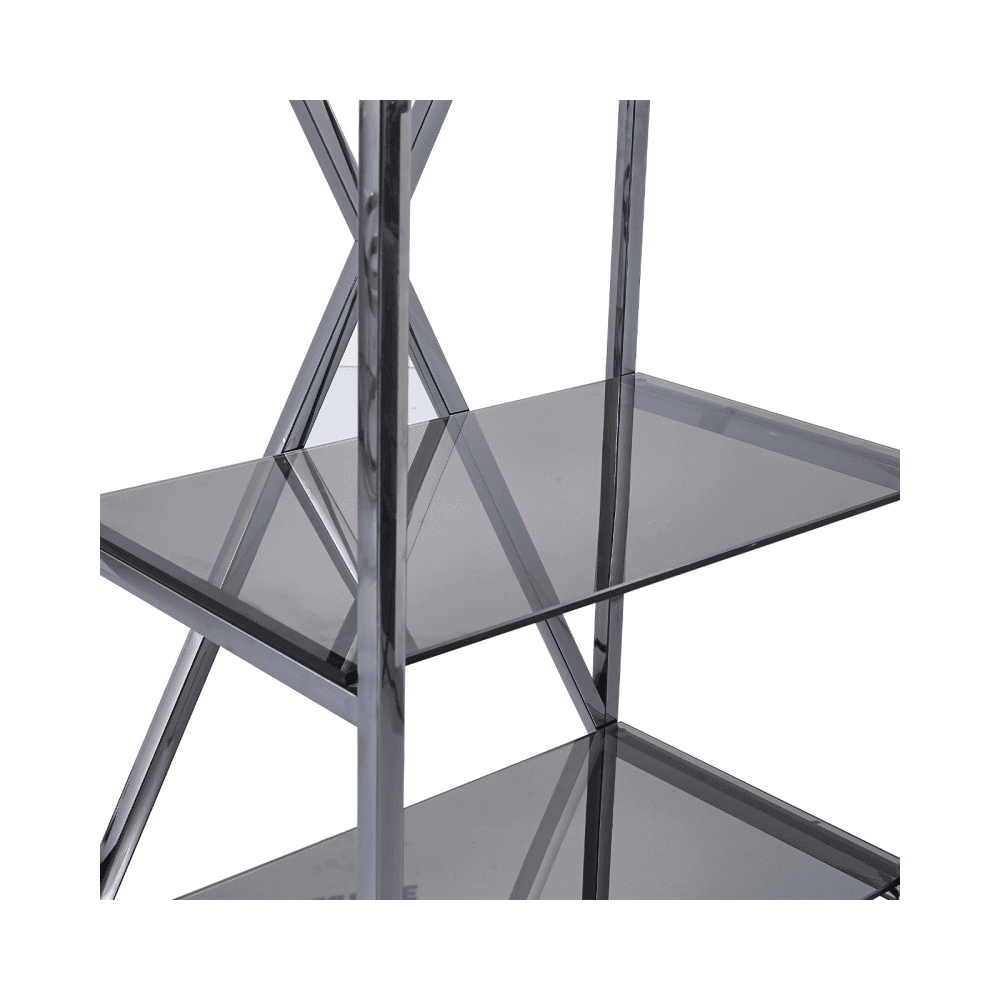 Axel 5-Tier Grey Gunmetal with Smoke Glass Display Unit - 2 Parts