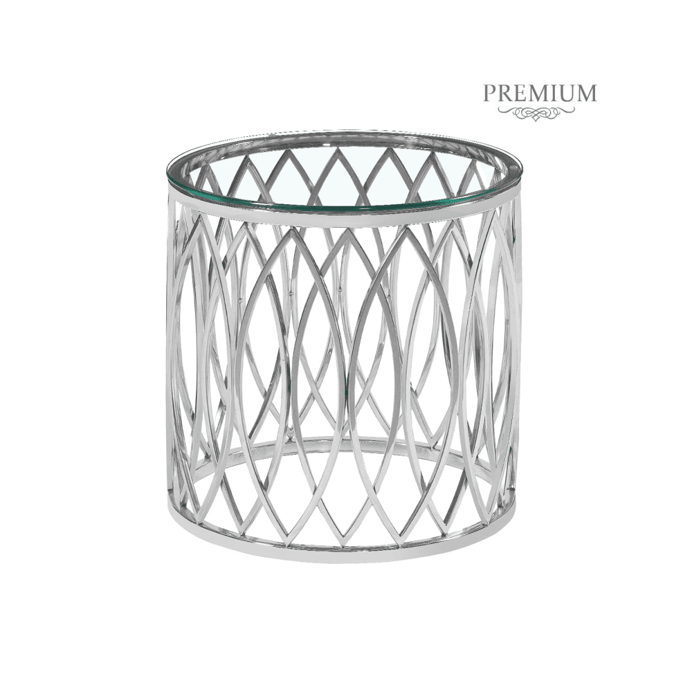 Willow Chrome Metal and Glass End Table