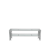 Cohen Chrome Steel Tubes Entertainment Unit with Clear Glass Shelves