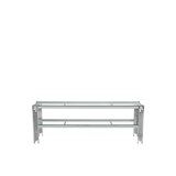 Cohen Chrome Steel Tubes Entertainment Unit with Clear Glass Shelves