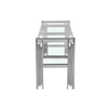 Cohen Chrome Steel Tubes Entertainment Unit with Clear Glass Shelves