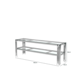 Cohen Chrome Steel Tubes Entertainment Unit with Clear Glass Shelves