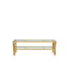 Cohen Gold Steel Tubes Entertainment Unit with Clear Glass Shelves
