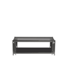 Cohen Black Gunmetal Steel Tubes and Smoke Glass Top Coffee Table - Black Bottom Glass