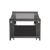 Cohen Black Gunmetal Steel Tubes and Smoke Glass Top Coffee Table - Black Bottom Glass