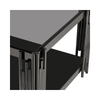 Cohen Black Gunmetal Steel Tubes and Smoke Glass Top Coffee Table - Black Bottom Glass