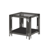 Cohen Black Gunmetal Steel Tubes and Smoke Glass Top End Table - Black Bottom Glass