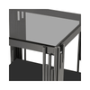 Cohen Black Gunmetal Steel Tubes and Smoke Glass Top End Table - Black Bottom Glass