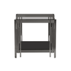 Cohen Black Gunmetal Steel Tubes and Smoke Glass Top End Table - Black Bottom Glass