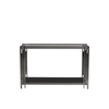 Cohen Black Gunmetal Steel Tubes and Smoke Glass Top Console Table - Black Bottom Glass