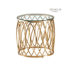 Willow Gold Metal and Glass End Table