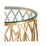 Willow Gold Metal and Glass End Table