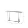 Meghan Chrome Metal Console Table with Grey Faux Marble Top - 2 Parts