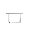 Meghan Chrome Metal Console Table with Grey Faux Marble Top - 2 Parts