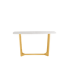 Meghan Gold Metal Console Table with White Faux Marble Top - 2 Parts