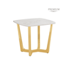 Meghan Gold Metal End Table with White Faux Marble Top - 2 Parts