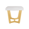 Meghan Gold Metal End Table with White Faux Marble Top - 2 Parts