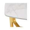 Meghan Gold Metal End Table with White Faux Marble Top - 2 Parts