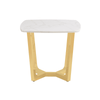 Meghan Gold Metal End Table with White Faux Marble Top - 2 Parts