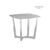 Meghan Chrome Metal End Table with Grey Faux Marble Top - 2 Parts