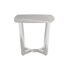Meghan Chrome Metal End Table with Grey Faux Marble Top - 2 Parts