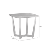 Meghan Chrome Metal End Table with Grey Faux Marble Top - 2 Parts