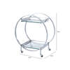 96cm Chrome Metal and Clear Glass Drinks Trolley - 2 Parts