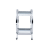 96cm Chrome Metal and Clear Glass Drinks Trolley - 2 Parts