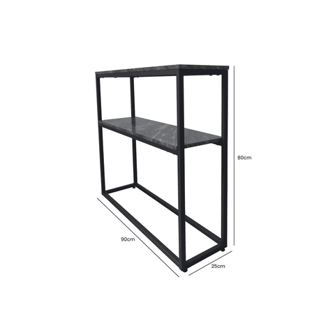 Alora Black Metal 2 Tier Console Table - KD 43