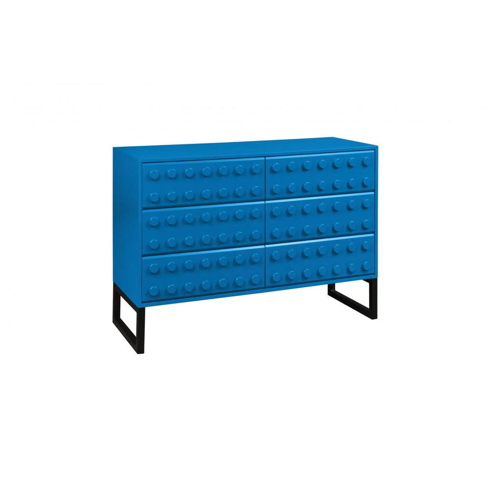 Blox 6 Drawer Wide Chest - Blue