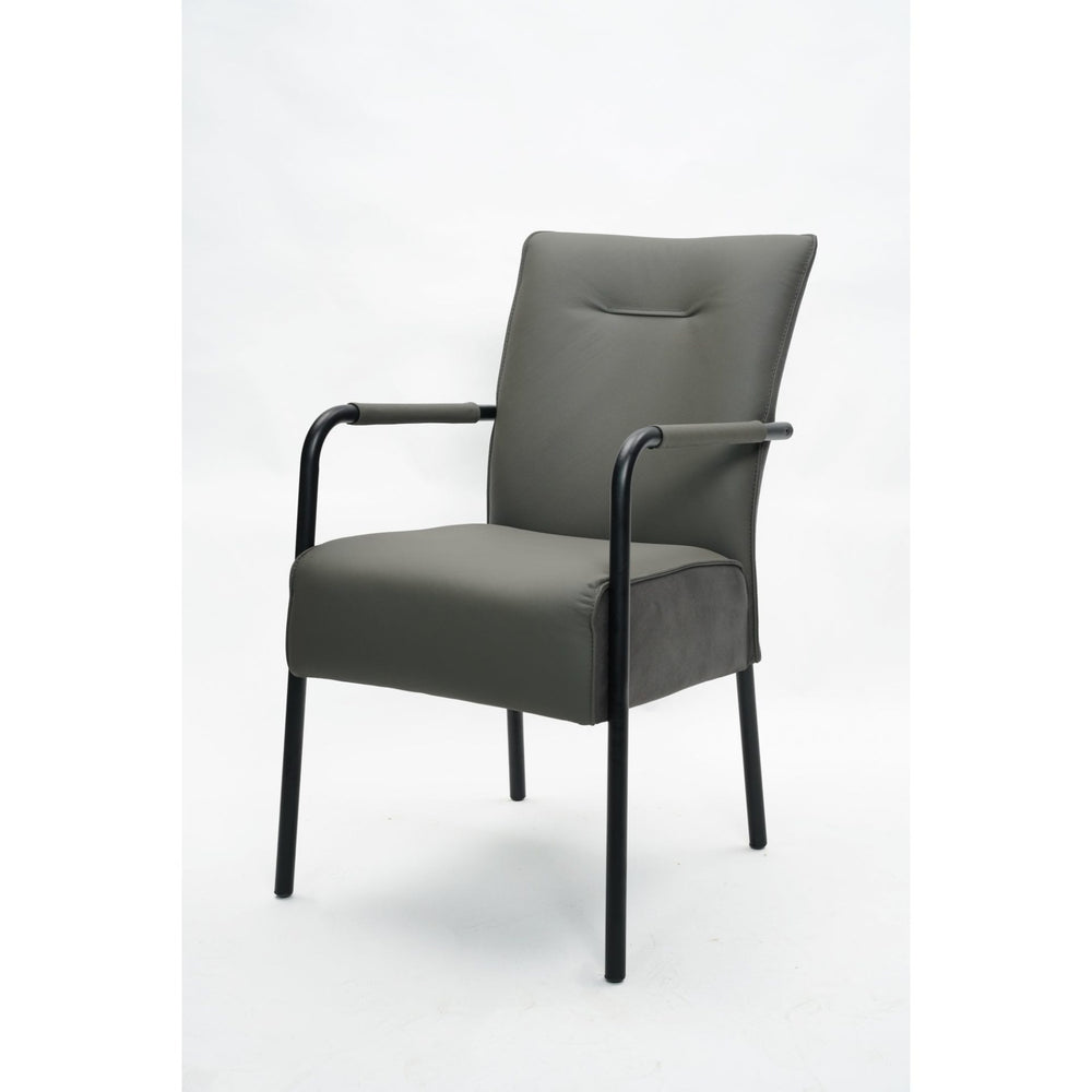 James Dining Chair Grey Leather
