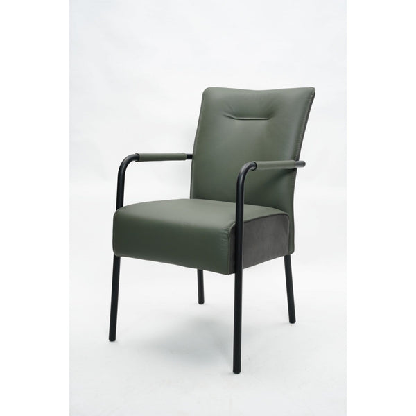 James Dining Chair Basil Green leather