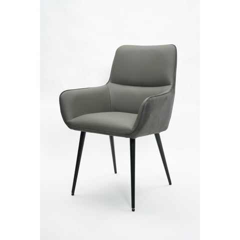 Rebecca Dining Chair Grey Leather
